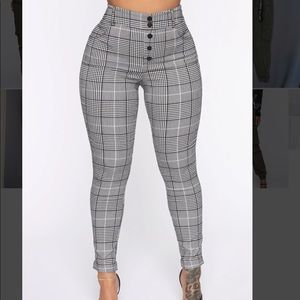 Fashion Nova High Waist Plaid Pants